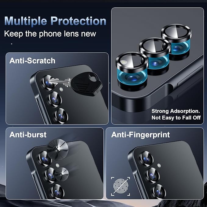 Korecase for Galaxy S25 Ultra Camera Lens Protector, 9H Tempered Metal Glass Anti Scrach Rear Camera Screen Protector, Shockproof Metal Ring Lens Protection for Samsung Galaxy S25 Ultra,Colorful