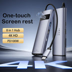 KAGO USB C to Ethernet HDMI Adapter,8 in 1 Docking Station Hub,USB-A 2.0/3.0,Type-C Data Ports,4K@30Hz HDMI,100W PD,SD/TF Card Reader,100M RJ45 for MacBook Pro/Air,iPad Pro,iPhone 15/Pro Max