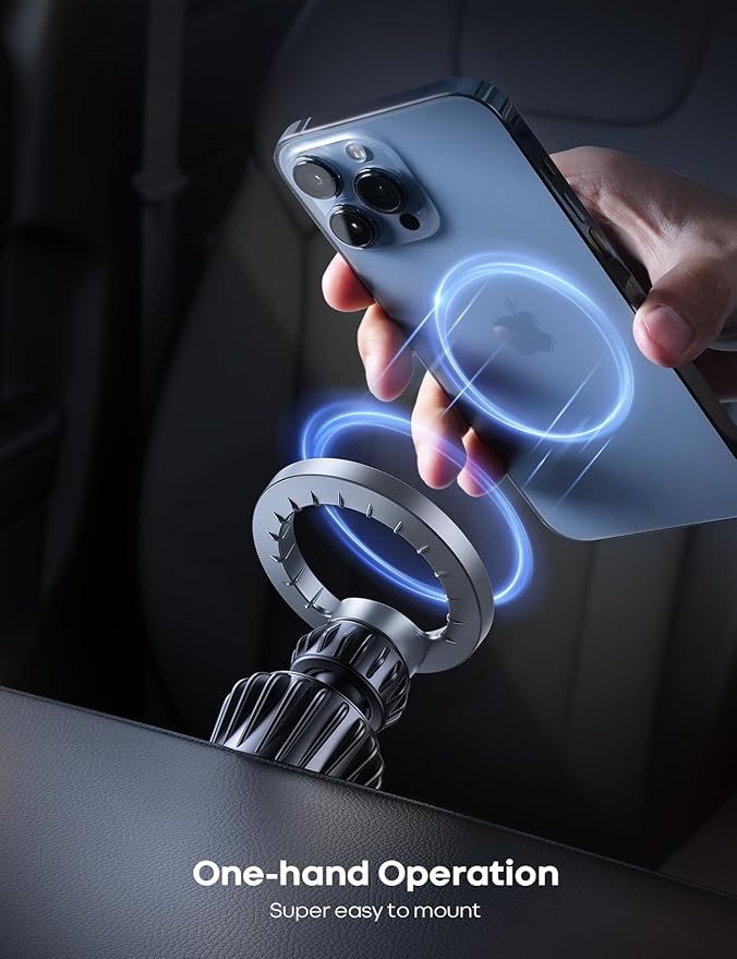 Lamicall Fits MagSafe Car Mount - [20 Super Magnets] Magnetic Car Phone Mount, Air Vent Cell Phone Holder Clip, MagSafe Accessories for iPhone 14 13 12 Pro Max Plus Mini & MagSafe Case & All Phones