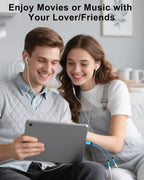 Headphone Splitter for 2 Headphones, USB C to Dual 3.5mm Female Aux Splitters for iPhone 17 17 Pro Max 16e, Google Pixel 10, Samsung Galaxy S25 Ultra, Audio Jack Adapter Earphone Connector - Blue