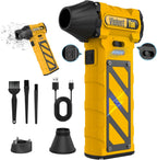 Electric Air Duster-Compressed Air Duster,60mph Wind Stepless Speed Canned Air for PC/Compute/Electronics/Home&Car Cleaning, 150000RPM Air Blower to Spray Air Can Dust Off Keyboard Cleaner (Yellow)