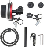 Foto4easy Aluminum Mini Follow Focus for DSLR Mirrorless Camera Camcorder Cage Rig,with A/B Stops & 15mm Rod Clamp System