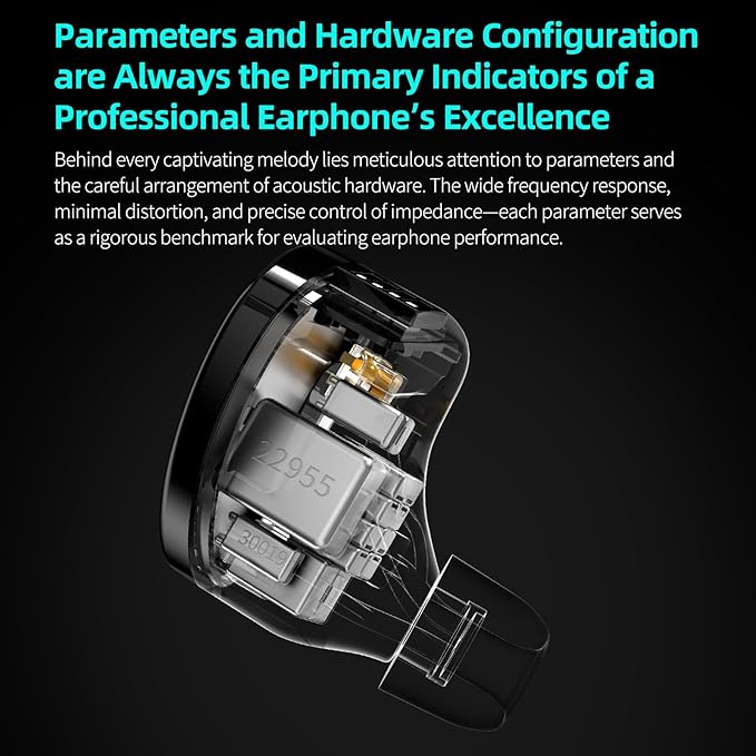 KZ Sonata 14BA IEMs, in-Ear Monitor Headphone High-Performance Flagship HiFi Earphones with 4 Tuning Switches, Clarity in All Frequency Stereo Sound Comfortable Headphones for Musicians (Normal)