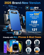 VANMASS Car Phone Holder Mount 2025 Upgraded [Patent Steel-Hook] Car Vent Phone Mount Clip Military-Grade Shockproof Cell Phone Car Mount Handsfree Truck Stand Vent Cradle for iPhone 16 Android,Blue