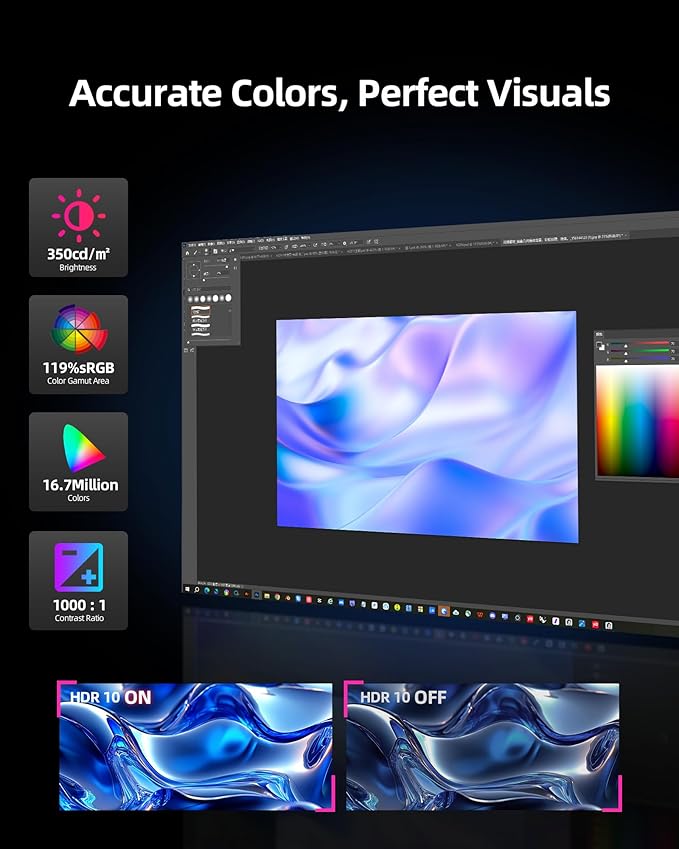 KTC 24.5 Inch 300Hz Gaming Monitor - FHD 1080P Fast IPS PC Monitor Gaming 1ms, Adaptive Sync, HDR, 240Hz Monitors Gamer with Display Port1.4x1 HDMI 2.0x2, 119% sRGB, VESA Mount, DP Cable, H25Y7