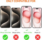 3Pack Screen Protector for iPhone 15Pro Max/iPhone 15Plus 6.7inch 9H+ Anti Blue Light Tempered Glass, Anti-Scratch, Case Friendly