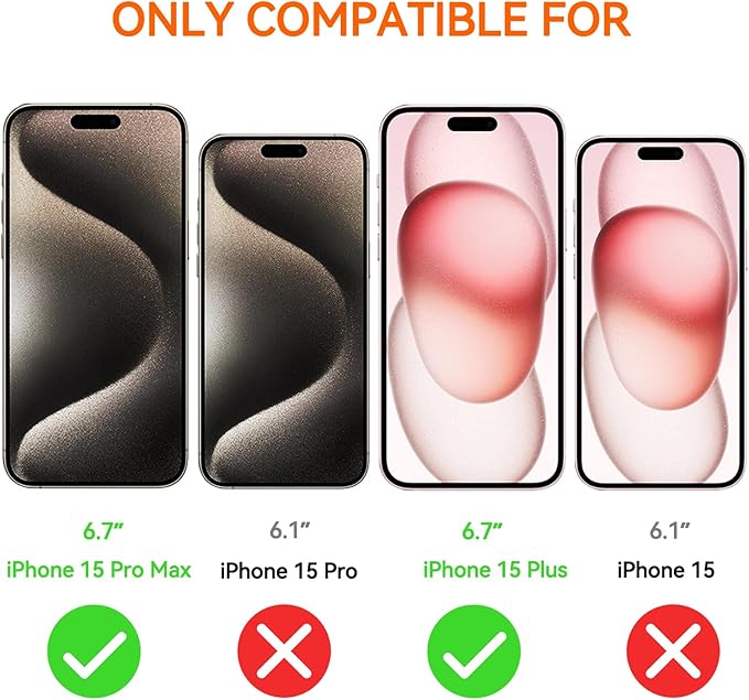 3Pack Screen Protector for iPhone 15Pro Max/iPhone 15Plus 6.7inch 9H+ Anti Blue Light Tempered Glass, Anti-Scratch, Case Friendly