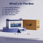 12V 100Ah LiFePO4 Battery, 4000+ Deep Cycle Lithium Battery, Built-in 100A BMS, Ideal for Trolling Motor, RV, Solar Panel Systems, and Off-Grid Power Solutions