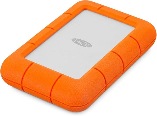 LaCie Rugged 5TB Portable External HDD - USB 3.0/2.0 Compatible, Shock/Dust/Rain Resistant for Mac & PC, Orange, Grey