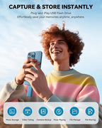 MFi Certified 512GB Flash Drive for iPhone iPad, Photo Stick for External Memory Storage, Easily Back Up and Save Files, USB Memory Stick Thumb Drive for iPhone/iPad/Android/PC (Blue, 512GB)