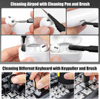 walrfid 2 Pack Laptop Phone Screen Cleaner Kit, Computer Keyboard Brush Cleaning Spray for iPhone AirPods MacBook iPad, 20-in-1 Electronic Device Tool for Camera Earbud TV Car Screens, Black White