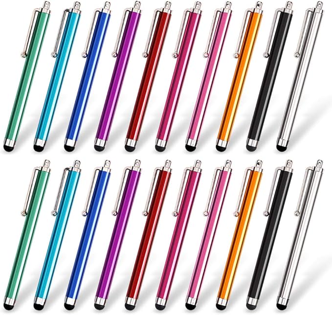 homEdge Stylus Set of 20 Pack, Universal Capacitive Touch Screen Stylus Compatible with iPad, iPhone, Samsung, Kindle Touch, Compatible with All Device with Capacitive Touch Screen – 10 Color