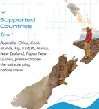 Ceptics Australia, New Zealand, China Travel Plug Adapter - 4 Input - Ultra Compact - Light Weight - USA to Any Type I Countries Such as New Zealand and More - 2 Pack (PT-16), White