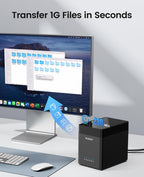 ORICO 5 Bay 3.5inch Hard Drive Enclosure USB 3.0 to SATA Magnetic Tool-Free External HDD Docking Station Case with 12V/6.5A Power Adapter for Family Storage Expansion Up to 90TB (5x18) - DS500U3