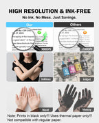 Inkless Portable Printer for Travel, 300DPI Wireless Thermal Printer Support 8.5" x 11" US Letter, A4, MT610Pro Small Bluetooth Printers Compatible with iOS, Android Laptop for Home Office Car, Black