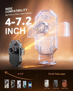 SUPERONE 3-in-1 Car Phone Holder [Strongest Suction Cup & Clip] 360° Adjustable Car Phone Mount for Dash/Vent/Windshield, Phone Holders for Your Car Accessories for iPhone 16/15/14/13 Samsung Android