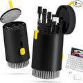 walrfid 2pcs Computer Keyboard Cleaner Kit, Laptop Screen Cleaning Spray for iPhone AirPod Phone MacBook iPad, 20-in-1 Electronic Clean Brush Tool for Earbud iPod Monitor TV Earphone Camera, Black