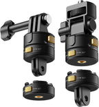 Neewer 6 in 1 Action Camera Mount Kit, Compatible with Hero 13 12 11 Max DJI Osmo Action Insta360, Metal Magnetic Quick Release Mount with 1/4" Thread & Folding Fingers for POV Shots, GP-23