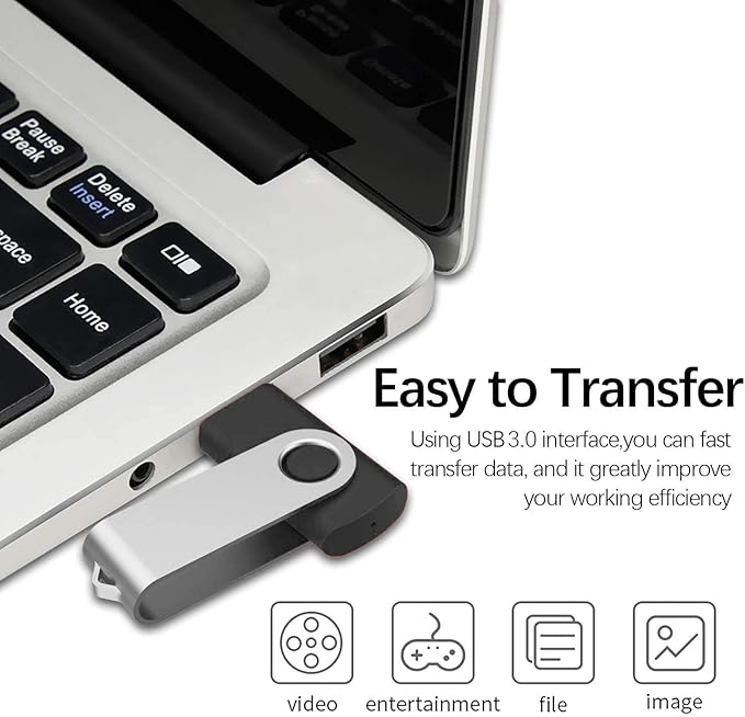 TOPESEL 5 Pack 64GB USB 3.0 Flash Drive Memory Stick Thumb Drives (5 Mixed Colors: Black Blue Green Red Silver)