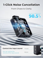 3-in-1 Microphone for iPhone: Wireless Lavalier Microphone for Camera & Android - Mini Mic - 328ft Transmission & 20H Battery Life - Vlogging with AI Noise Reduction