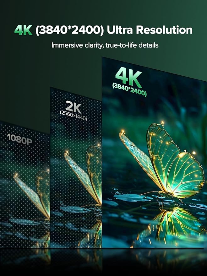 Newsoul 4K Portable Monitor, 3840 * 2400 UHD 16" Gaming Monitor 1200Nits 1500:1 100% sRGB IPS FreeSync Laptop Monitor with VESA & Cover Built-in USB-C HDMI Portable Screen for Phone Game Console