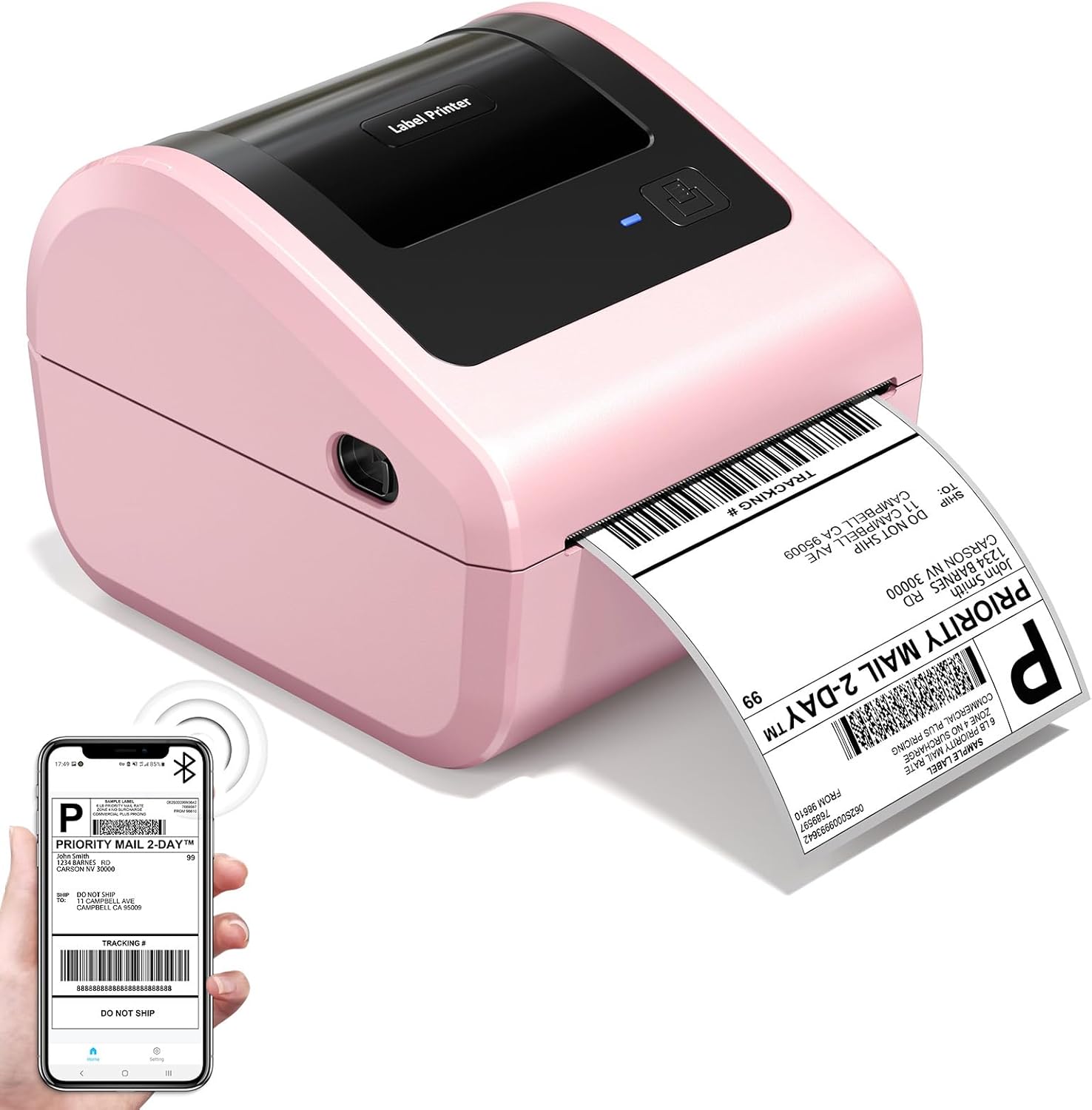 Bluetooth Thermal Label Printer 4x6 - D450BT Shipping Label Printer for Small Business, Shipping Packages, Office, Home, Compatible with Ebay, USPS, Shopify, Amazon, Tiktok
