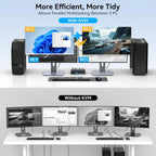 4K@144Hz Displayport KVM Switch 2 Monitors 2 Computers USB3.0 KVM Switch Dual Monitor for 2 Computers Share 2 Monitors and 4 USB Devices Support Extended/Copy Mode with Desktop Controller