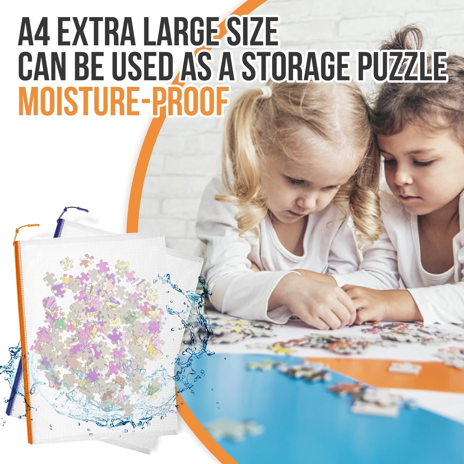 24pcs Mesh Zipper Pouch Bags Puzzle Storage Bags, A4 13x9 Inches Large Reusable Zipper Pouches for Classroom Organizing Board Game Home Organization