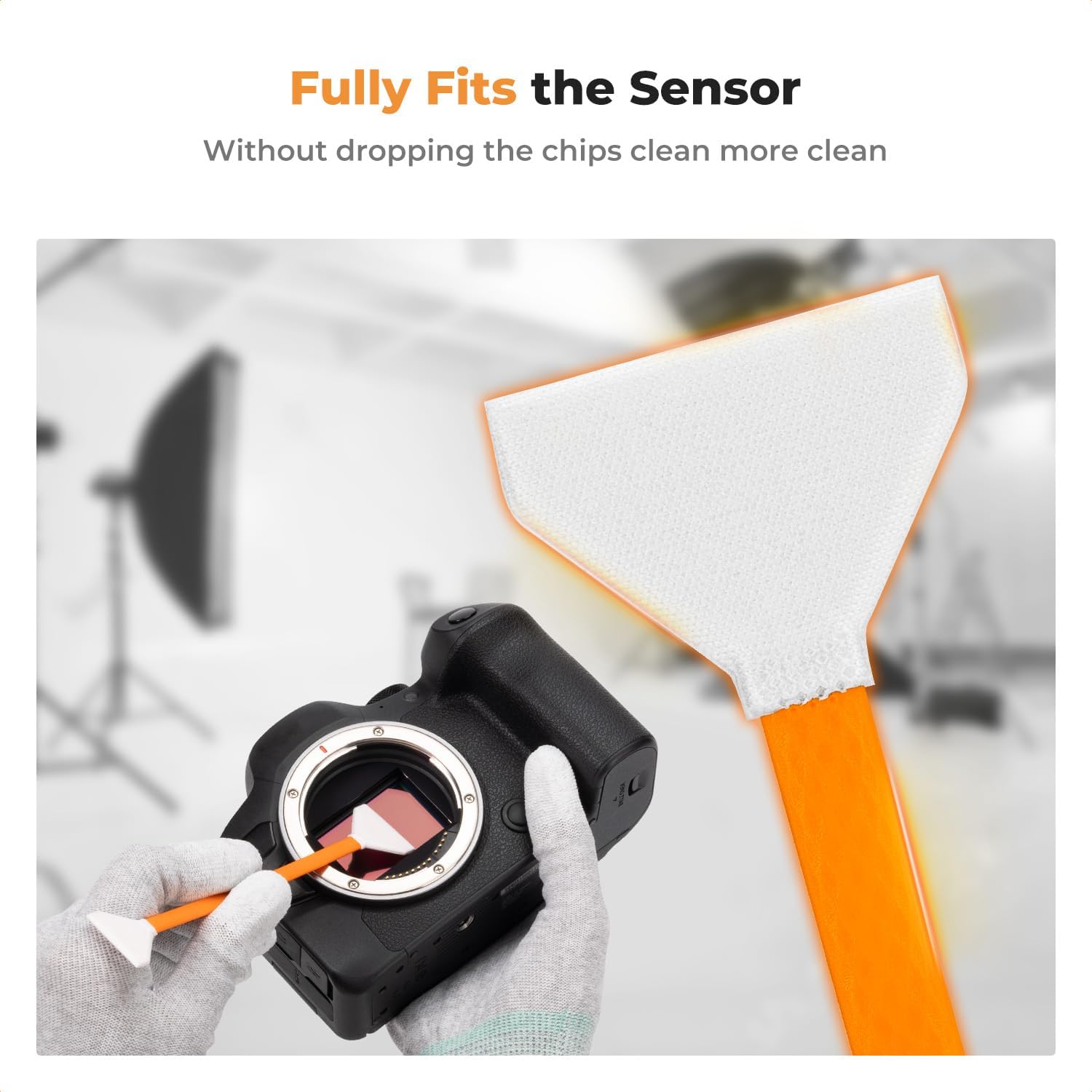 K&F Concept 16mm APS-C Sensor Cleaning Kit, Mirrorless Digital Camera Lens Cleaner Kit - 20ml Sensor Cleaner & 10 X Double-Tipped Sensor Cleaning Swabs for APS-C Type CMOS & CCD Sensors