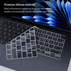 Korean Keyboard Cover for Apple 2025 2024 2023 MacBook Air Laptop with M4 M3 M2 chip 15.3-inch A3241 A3114 A2941,MacBook Air 13.6 inch A3240 A3113 A2681 Skin Protector-Black