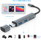 USB 3.0 SD Card Reader with Dual USB Ports, USB C SD Card Reader for iPhone 15/iPad/Mac 4 Ports Read and Write Simultaneously Memory Card Adapter for MacBook Pro/Air iMac Android S23 S22