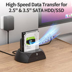 Hard Drive Docking Station, Pcie NVMe Adapter with Cooling Fan Superior Cooling Efficiency, External Hard Drive Reader Compatible with M.2 NVMe/SATA SSD & 2.5" and 3.5" SATA HDD SSD