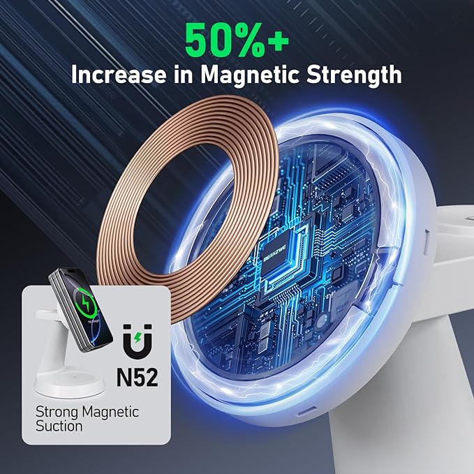 3 in 1 Wireless Charging Station for Apple, Charger Stand for Multiple Apple Devices, Wireless Charging Station for iPhone 16/15/14/13/12 Series, Wireless Charger for AirPods, iWatch Series (White)