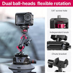 ULANZI SC-02 Suction Mount 4.5'', Magic Arm Bracket for DSLR Cameras Action Camera Video Shooting Filming, Compatible with DJI OSMO Pocket 3/Insta 360 x5/OSMO 360/Sony/Canon/Nikon/Fuji Action Cameras