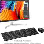 Wireless Keyboard and Mouse Combo, 2.4G Silent Cordless Keyboard Mouse Combo for Windows Chrome Laptop Computer PC Desktop, 106 Keys Full Size with Number Pad, 1600 DPI Optical Mouse (Black)