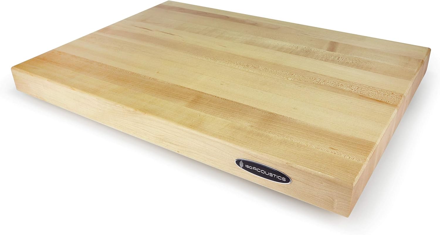 IsoAcoustics Delos Turntable Isolation Butcher Block Series: 2216M1 (22" W x 16" D x 1.75" H) Maple