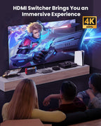 HDMI Splitter with Remote, 5 in 1 Out 4K@60Hz Elepode HDMI Switch, HDMI 2.0 Switch Box Hub for 3D, HDCP2.2, HDR, Compatible with Xbox, PS5/4/3, Fire Stick Roku Blu-Ray Player