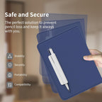 ELETIUO Pencil Holder For Most Pens,Pencils,Self-Adhesive Stick To Notebooks,Diary,Desks,Whiteboards Or Any Surface,Silicone Pen Holder For Home,Office And Desk Organization,White