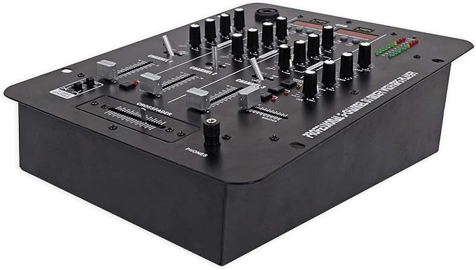 Rockville RDJ2 2-Channel DJ Mixer USB Playback, Cue Monitor, Talkover, 4 Line Inputs, Compact, Portable, for Beginner DJs and Small Events