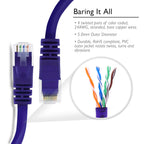 GearIT 24-Pack, Cat5e Ethernet Patch Cable 3 Feet - Snagless RJ45 Computer LAN Network Cord, Purple - Compatible with 24 48 Port Switch POE Rackmount 24port Gigabit