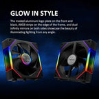 GAMDIAS 120mm ARGB PWM Case Fan, 2 Blades in 1 Fan Pack (Standard & Reverse Blades), Sync with RGB Motherboards, Easy Installation & Cable Management w/Cabless Daisy Chain Design
