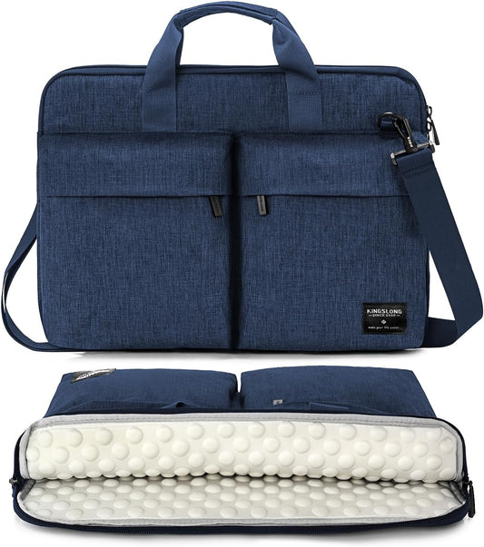 KINGSLONG Slim 17.3 inch Laptop Bag Sleeve Carrying Case with Shoulder Strap, Notebook Ultrabooks Computer Handbag Cover for Men Women Fit for Acer Asus Lenovo HP Toshiba Blue