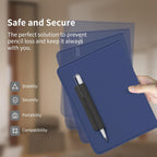 ELETIUO Pencil Holder For Most Pens,Pencils,Self-Adhesive Stick To Notebooks,Diary,Desks,Whiteboards Or Any Surface,Silicone Pen Holder For Home,Office And Desk Organization,Black