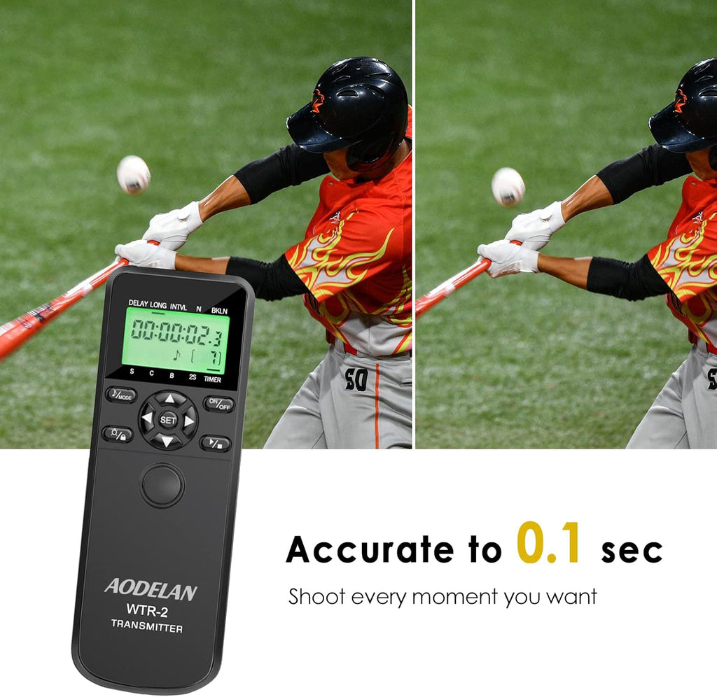 Wireless Shutter Intervalometer Timer Control with LCD and HDR for Nikon D750, D5300, D5600, D7200, D7500, Z6, Z7, Z9, D800, D850, Coolpix P1000