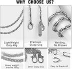 Metal Phone Chain, Crossbody Detachable Phone Lanyard with 1*Wrist Strap & 2* Tether Tabs for iPhone and Smartphones (Pale Silver,Extend)