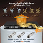 YuanLey 48 Port Gigabit Managed PoE Switch with 48 10/100/1000Mbps PoE+ Ports, 6X 10Gbps SFP+, L3 Smart Managment Ethernet Switch, VLAN, QoS, ACL, SSL, Fanless, Rackmount Network Switch
