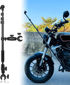 Motorcycle Bike Handlebar Double clamp Mount Invisible Selfie Stick Super Camera Clamp 360°Rotating Extendable Ballhead Magic Arm 60'' for Insta360 ONE X3 X2 X RS R Go 2 3 Action Camera, Black