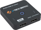 J-Tech Digital 8K HDMI 2.1 Mini Switch 2 in 1 Out 48Gbps 8K 60Hz 4K 120Hz HDR / HDR10 HDMI Switcher for Xbox PS5 BluRay with Auto Switch [JTECH-8KSW21]