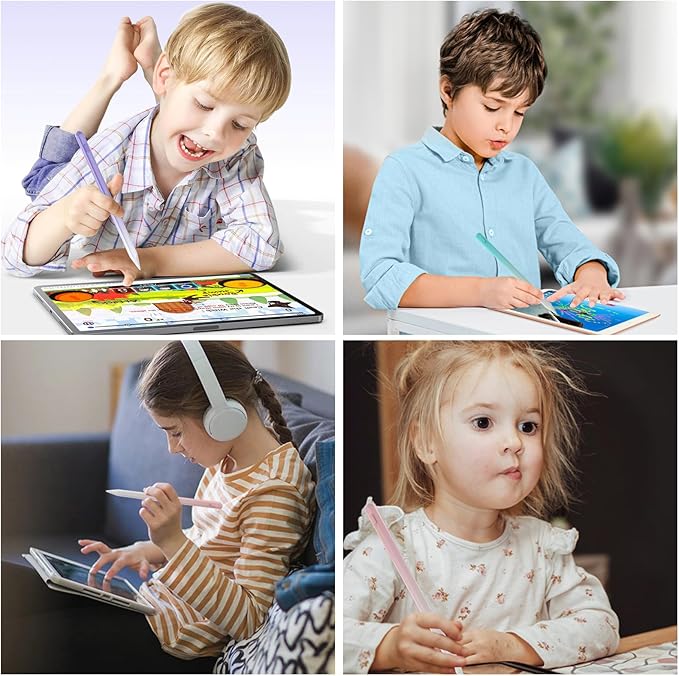 Stylus Pen for iPad,14Mins Fast Charge for Apple Pencil,Palm Rejection,Tilt Sensitivity, Pen for iPad11/10/9/8/7/6, Pro 12.9"/11"/13" M4, Mini 6/5, Air 5/4/3/11"-13" M2/M3 with Polishing Cloth