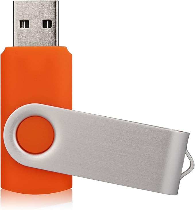 100 Pack USB 2.0 Flash Drives - 8GB Memory Stick Bulk - Orange